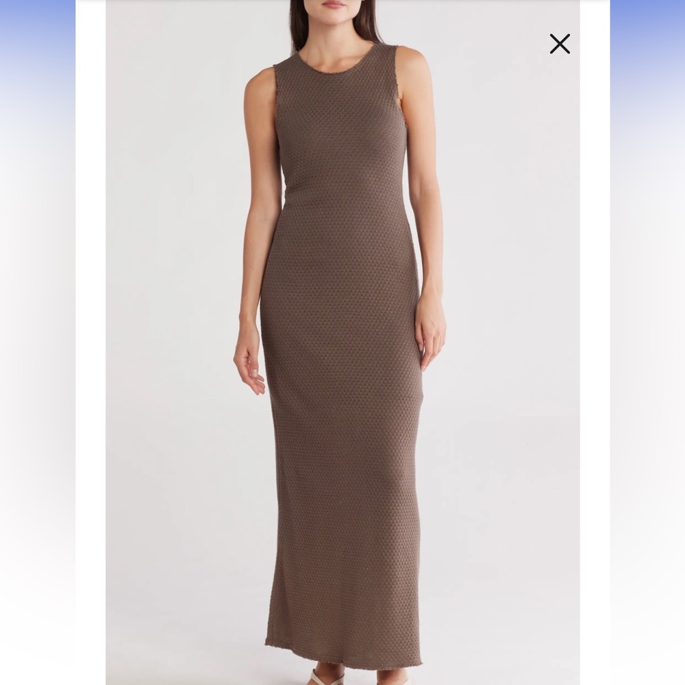 Rag & Bone dark brown textured knitted maxi dress